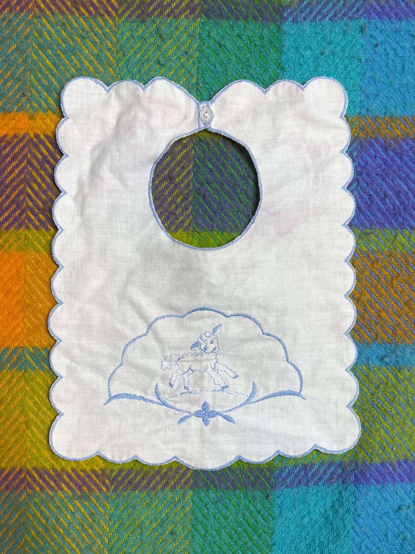Vintage 3pc Flawed Baby Patchwork & Embroidered Bibs