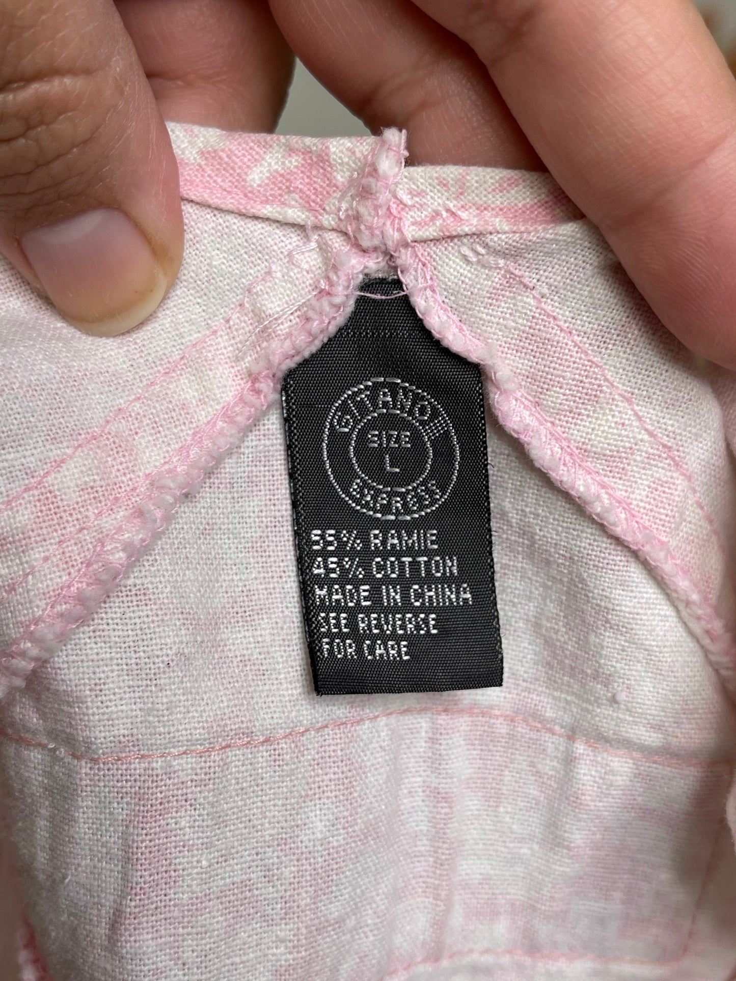 Vintage Baby Pink Flower Print Overalls Sz L