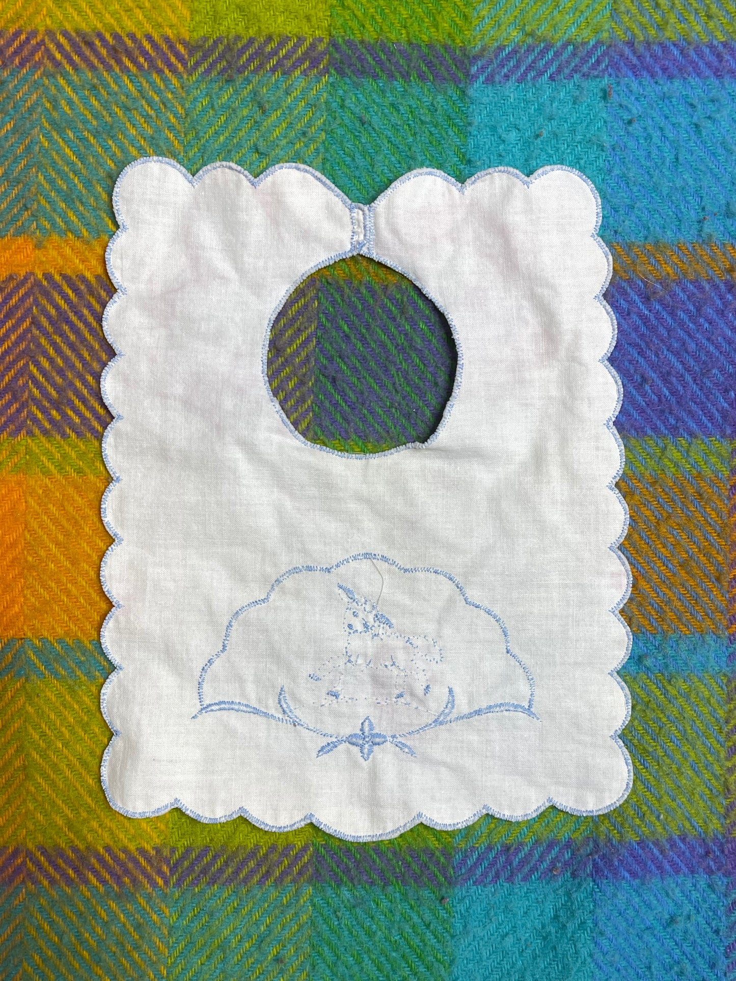 Vintage 3pc Flawed Baby Patchwork & Embroidered Bibs