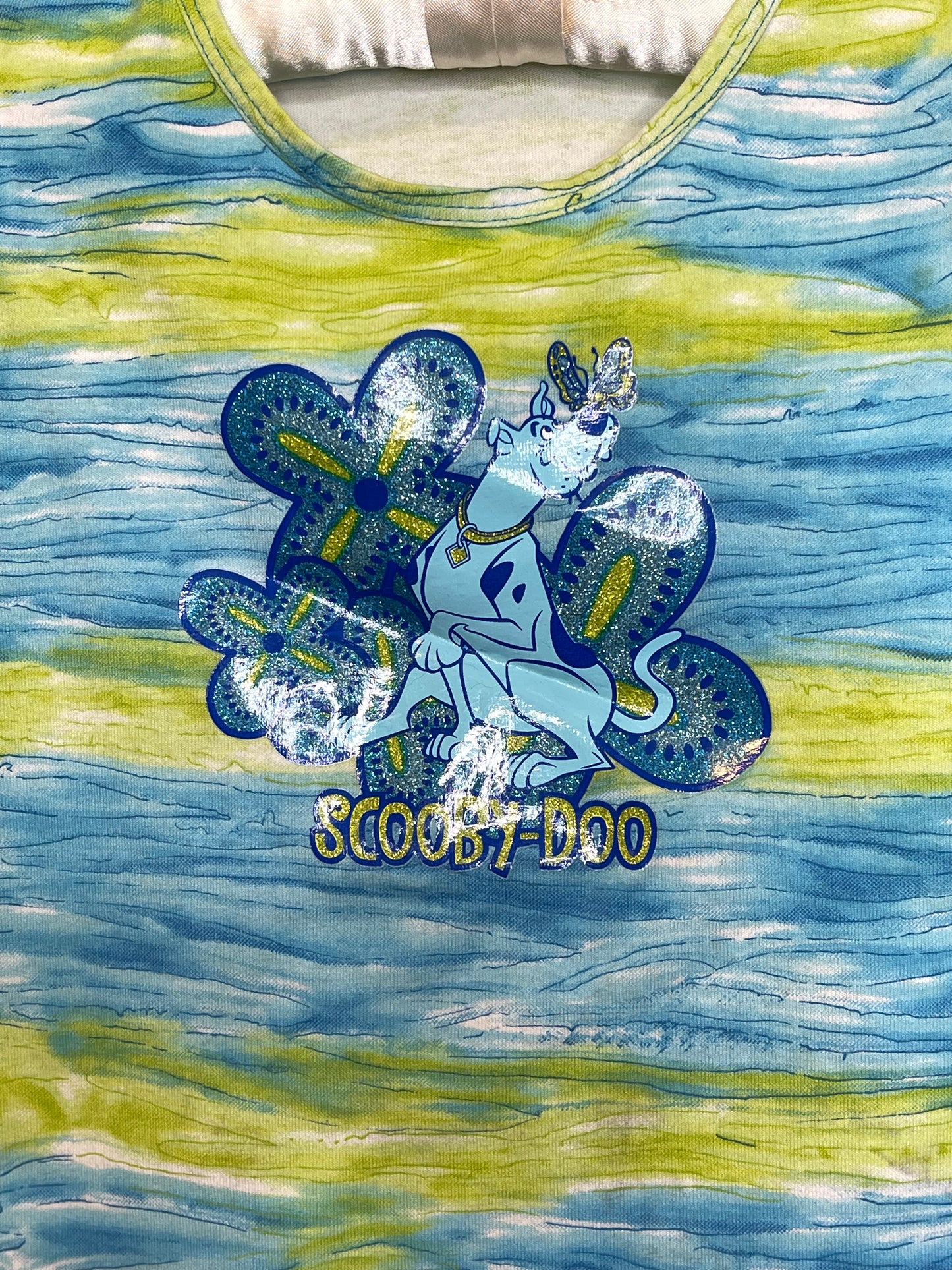 Vintage 2000s Groovy Flower Scooby-Doo Tie-Dye Kids Tee Sz 10/12