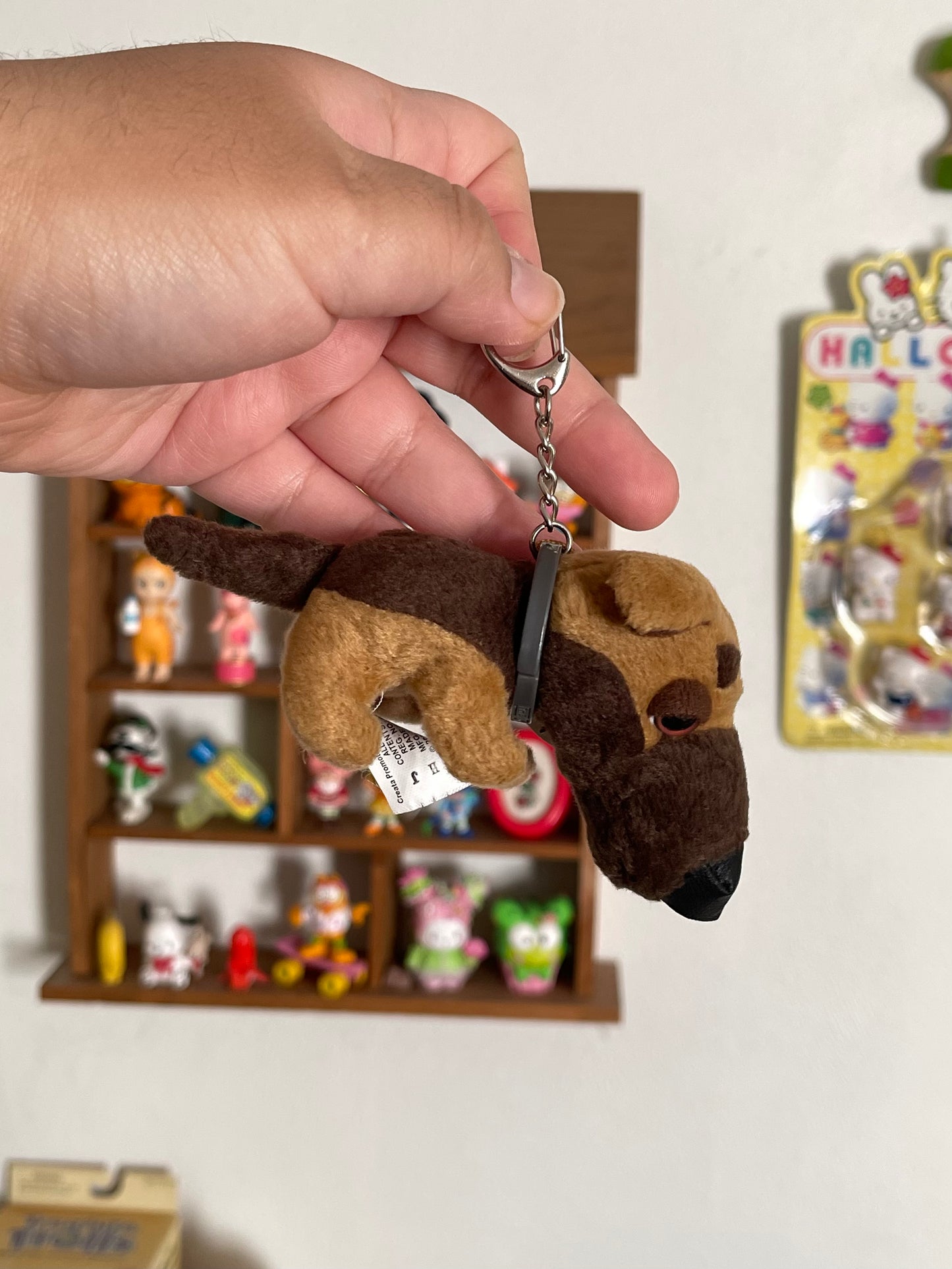 2000s THE DOG German Shepherd Mini Plush Upcycled Keychain