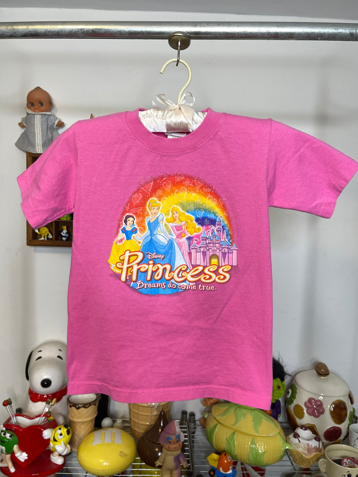 Vintage 2000s Pink Disney Princess Youth Kids Tee Sz XS (4-5)