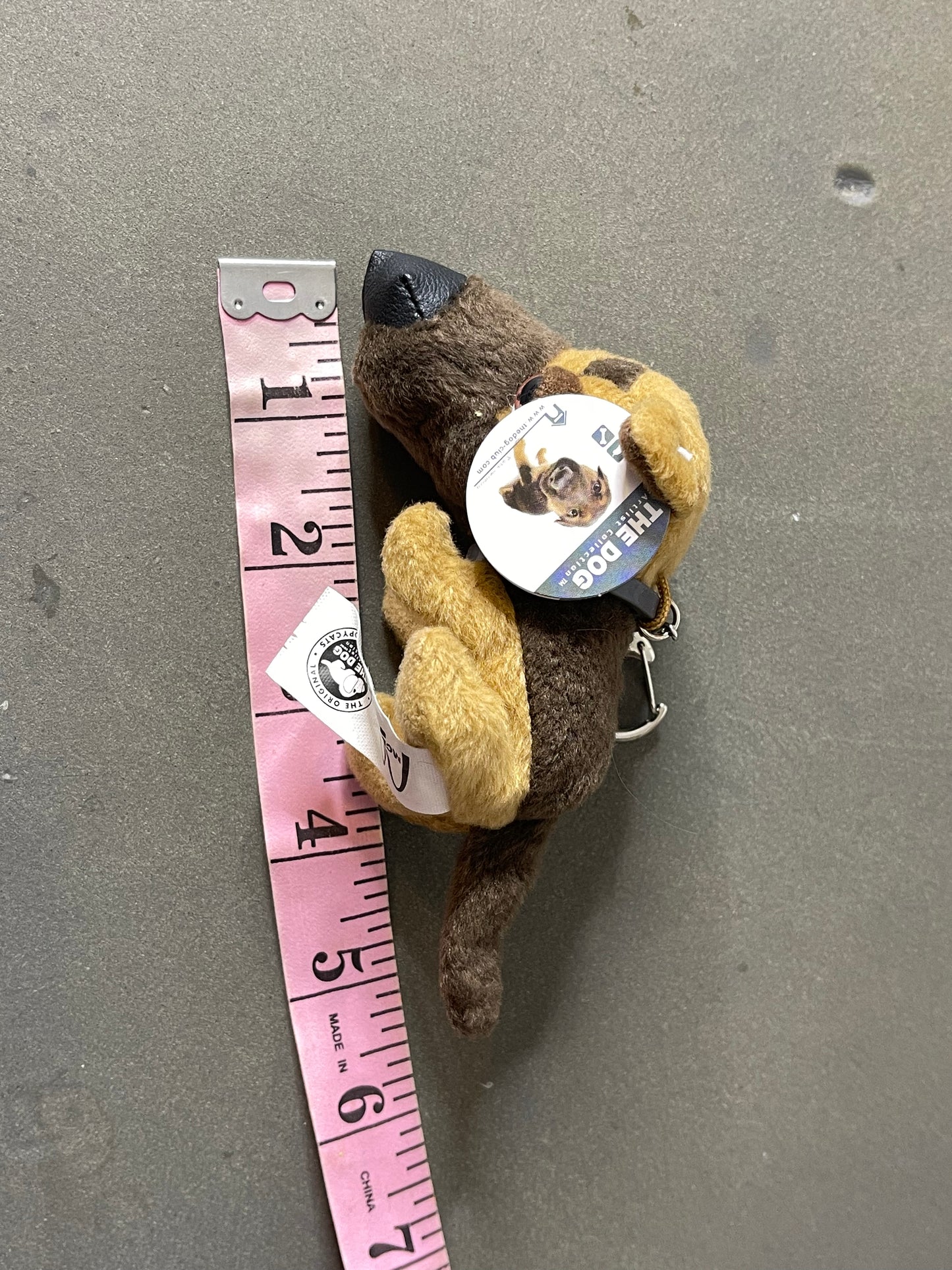 2000s THE DOG German Shepherd Mini Plush Upcycled Keychain