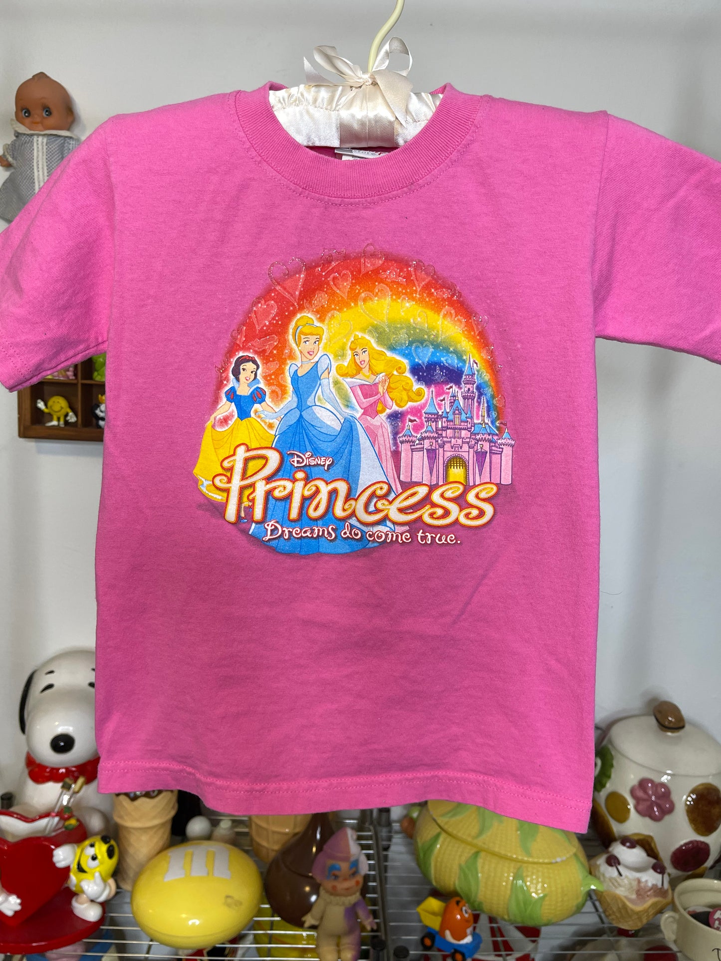 Vintage 2000s Pink Disney Princess Youth Kids Tee Sz XS (4-5)