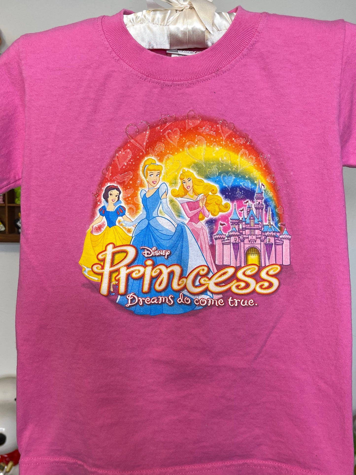 Vintage 2000s Pink Disney Princess Youth Kids Tee Sz XS (4-5)