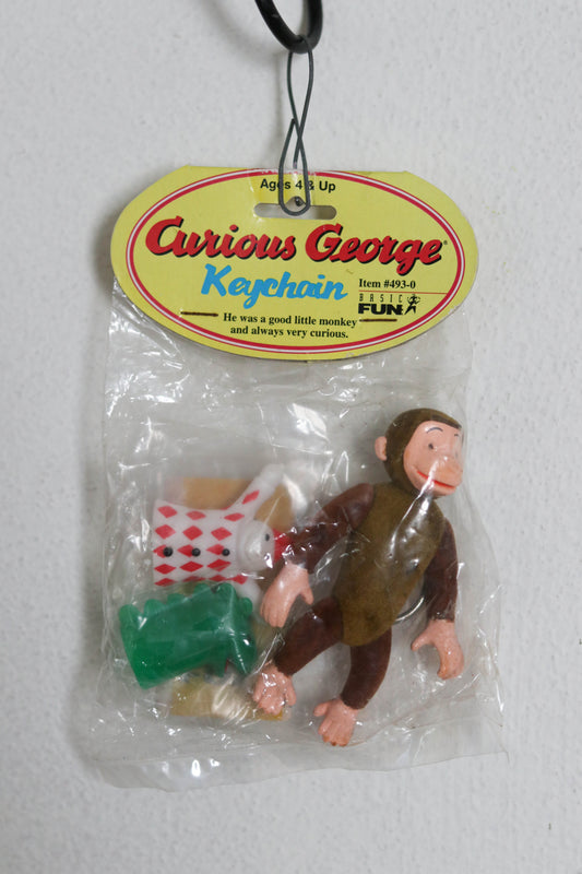 Vintage 90s Curious George Display Keychain (READ)