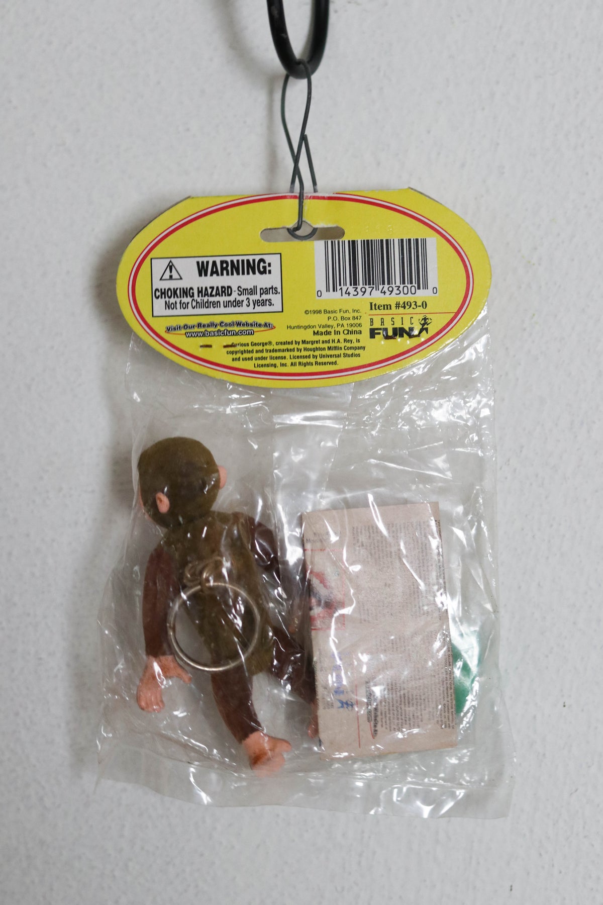 Vintage 90s Curious George Display Keychain (READ)