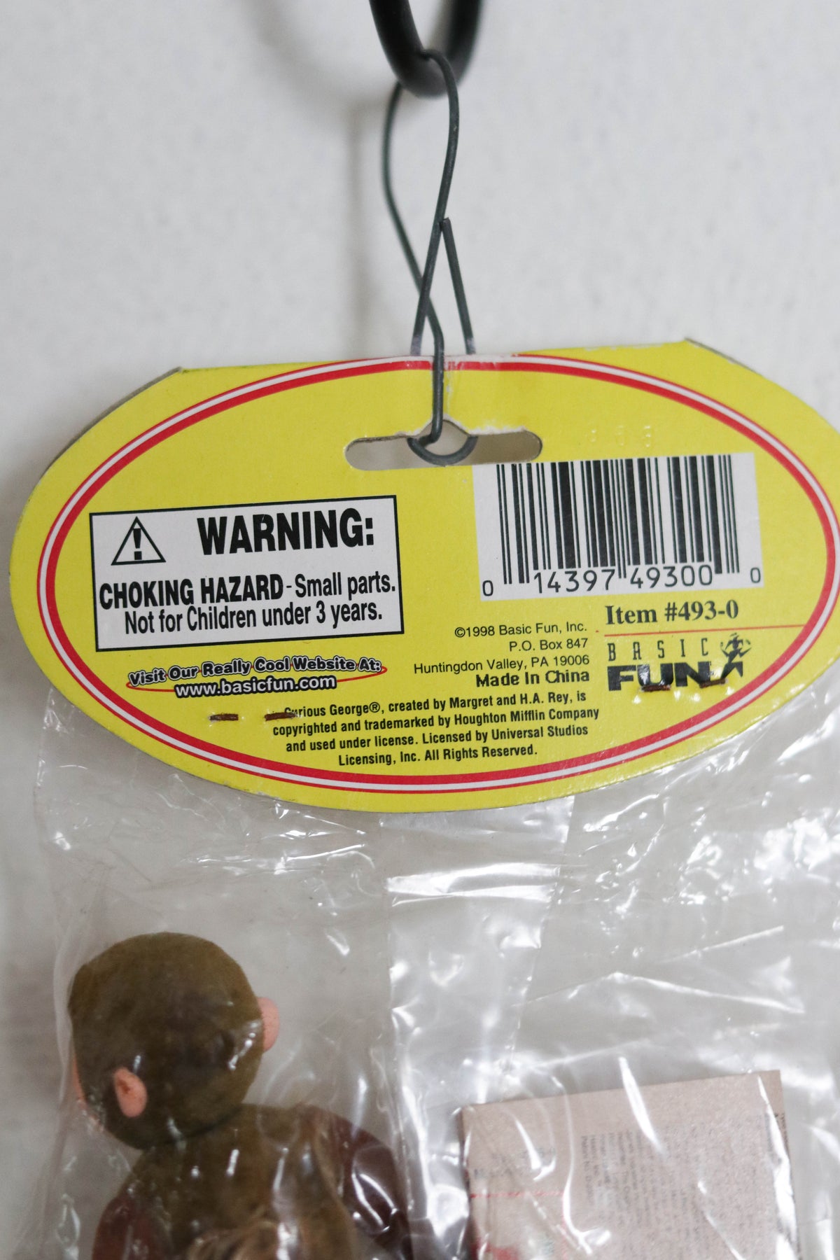 Vintage 90s Curious George Display Keychain (READ)