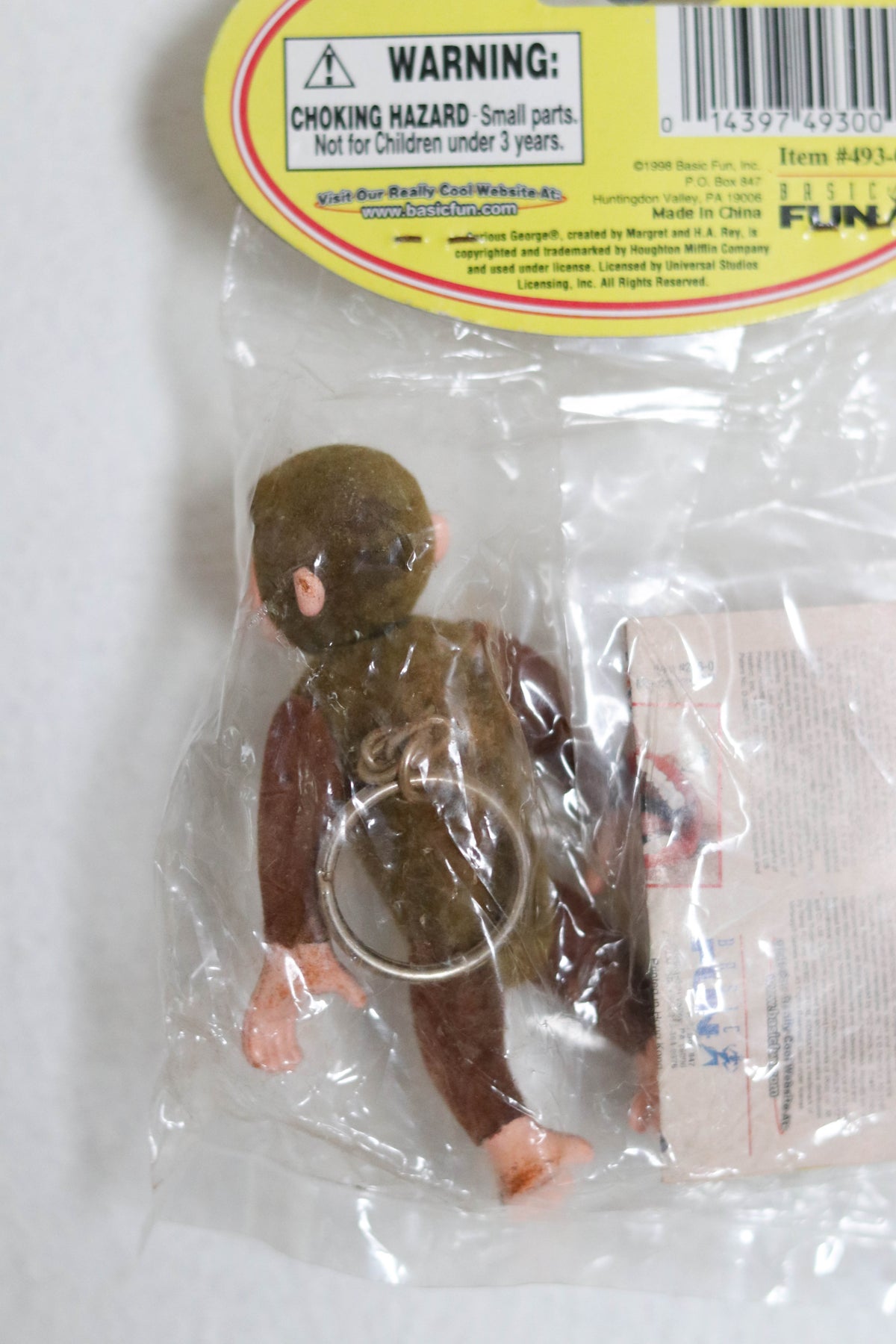 Vintage 90s Curious George Display Keychain (READ)
