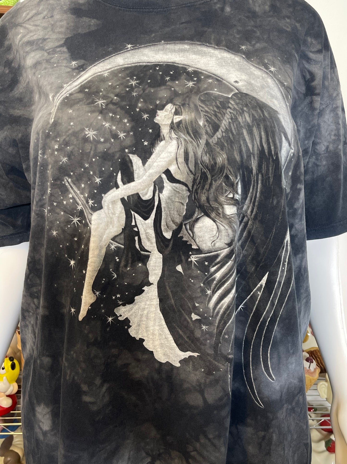 2000s Stargazer Onyx Angel Fairy Tie-dye Graphic Tee Sz XXL