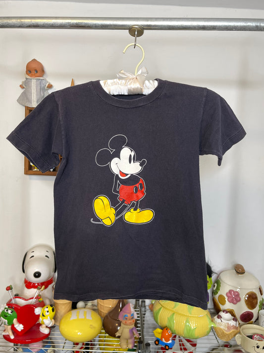 Vintage Faded Black Mickey Mouse Kids Tee Sz L/XL