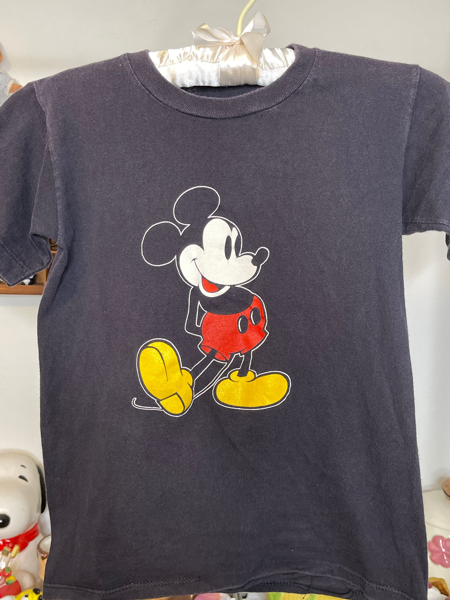 Vintage Faded Black Mickey Mouse Kids Tee Sz L/XL