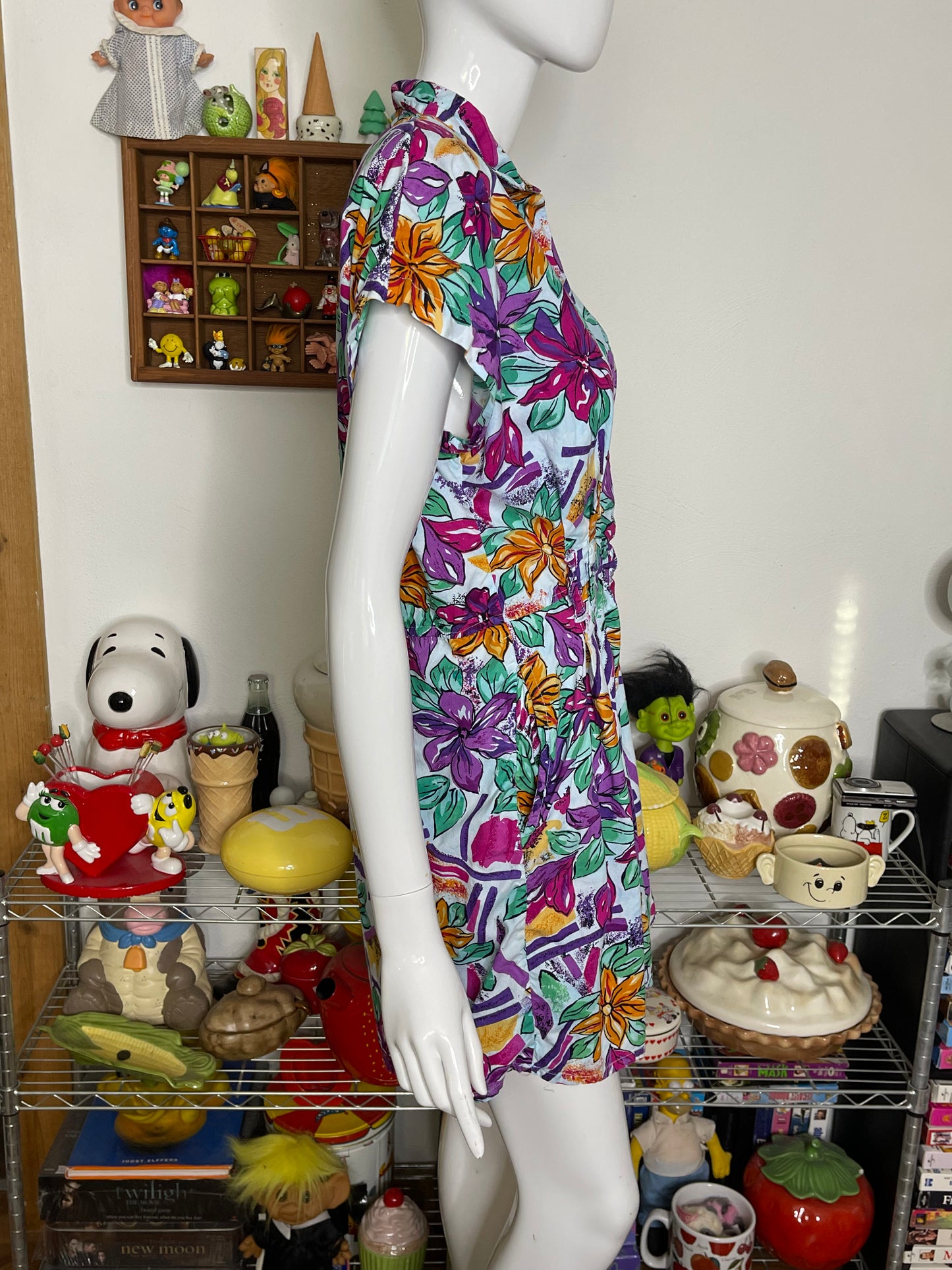 Vintage 90s Colorful Floral Romper Sz M