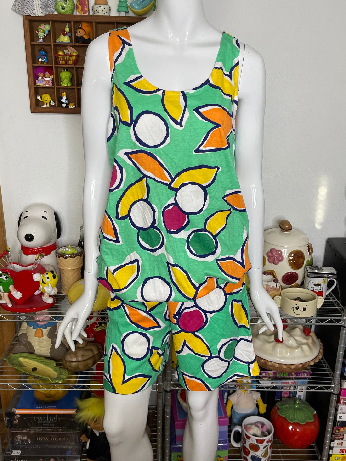 Vintage Funky Retro Teal Green 2Pc Set Sz M
