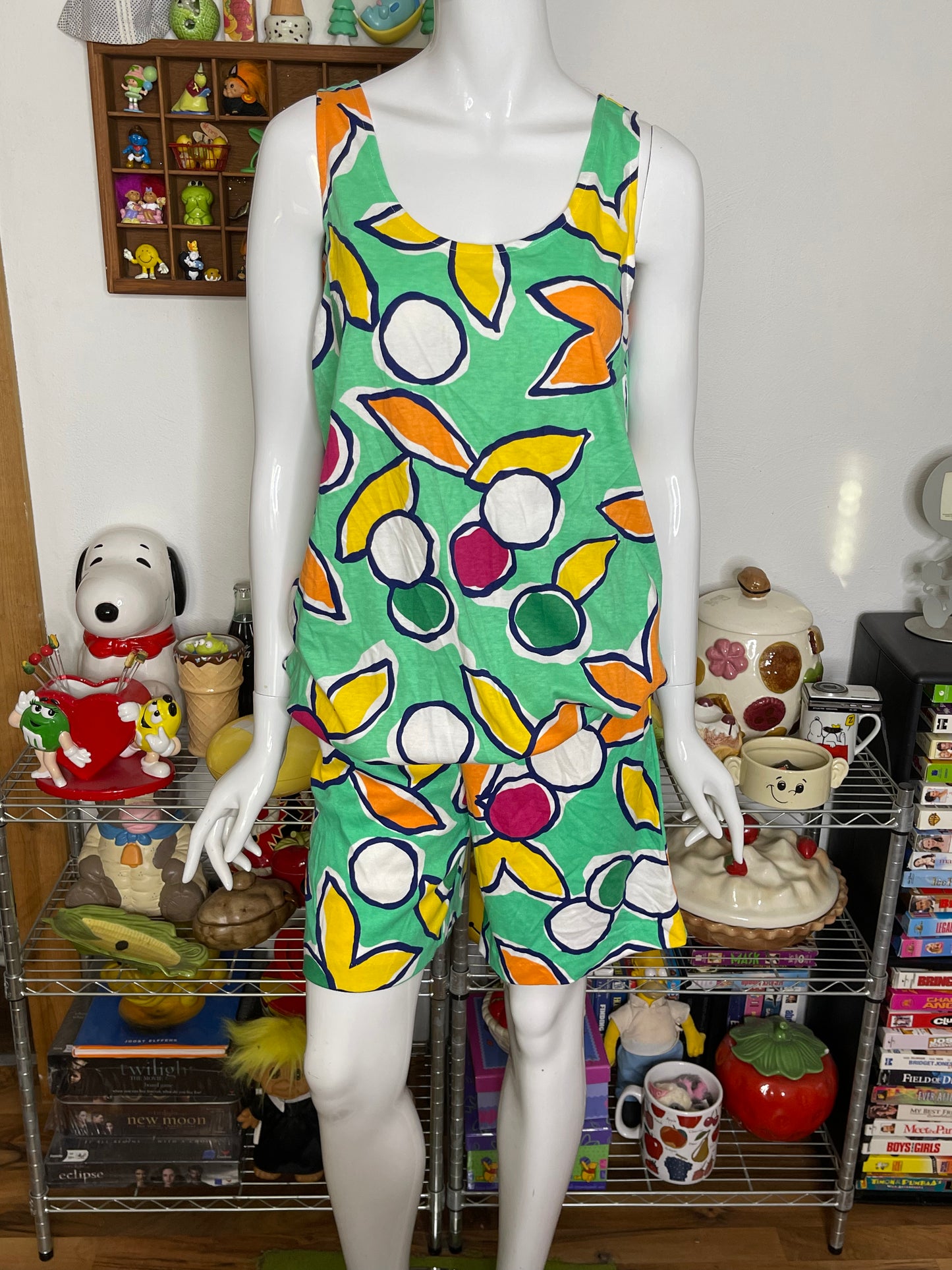 Vintage Funky Retro Teal Green 2Pc Set Sz M