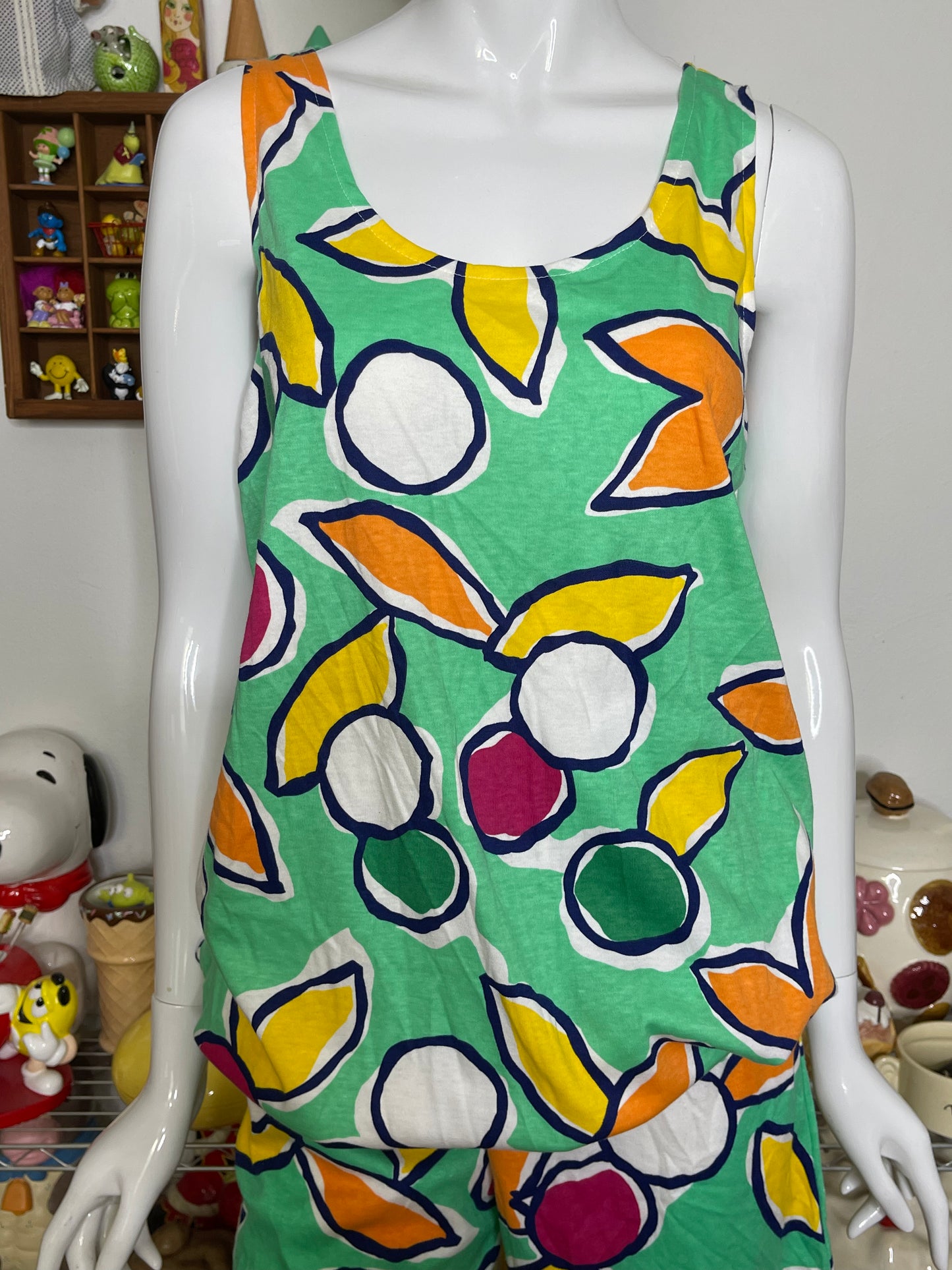 Vintage Funky Retro Teal Green 2Pc Set Sz M
