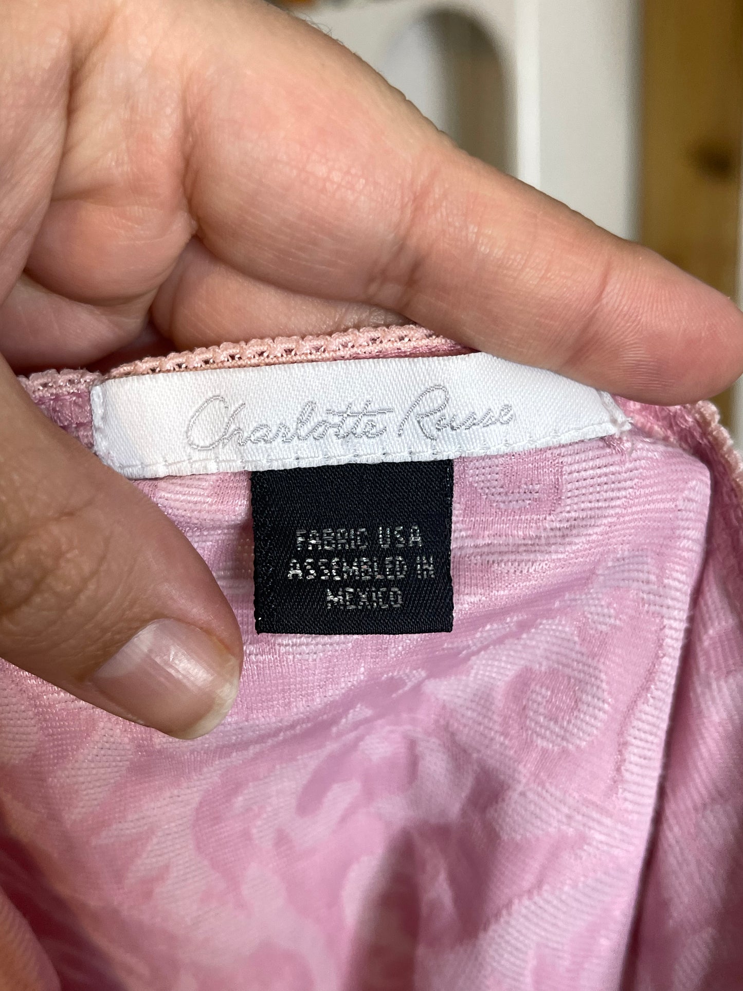 2000s Blush Pink Charlotte Russe Eyelet Hook Corset Style Top Sz L