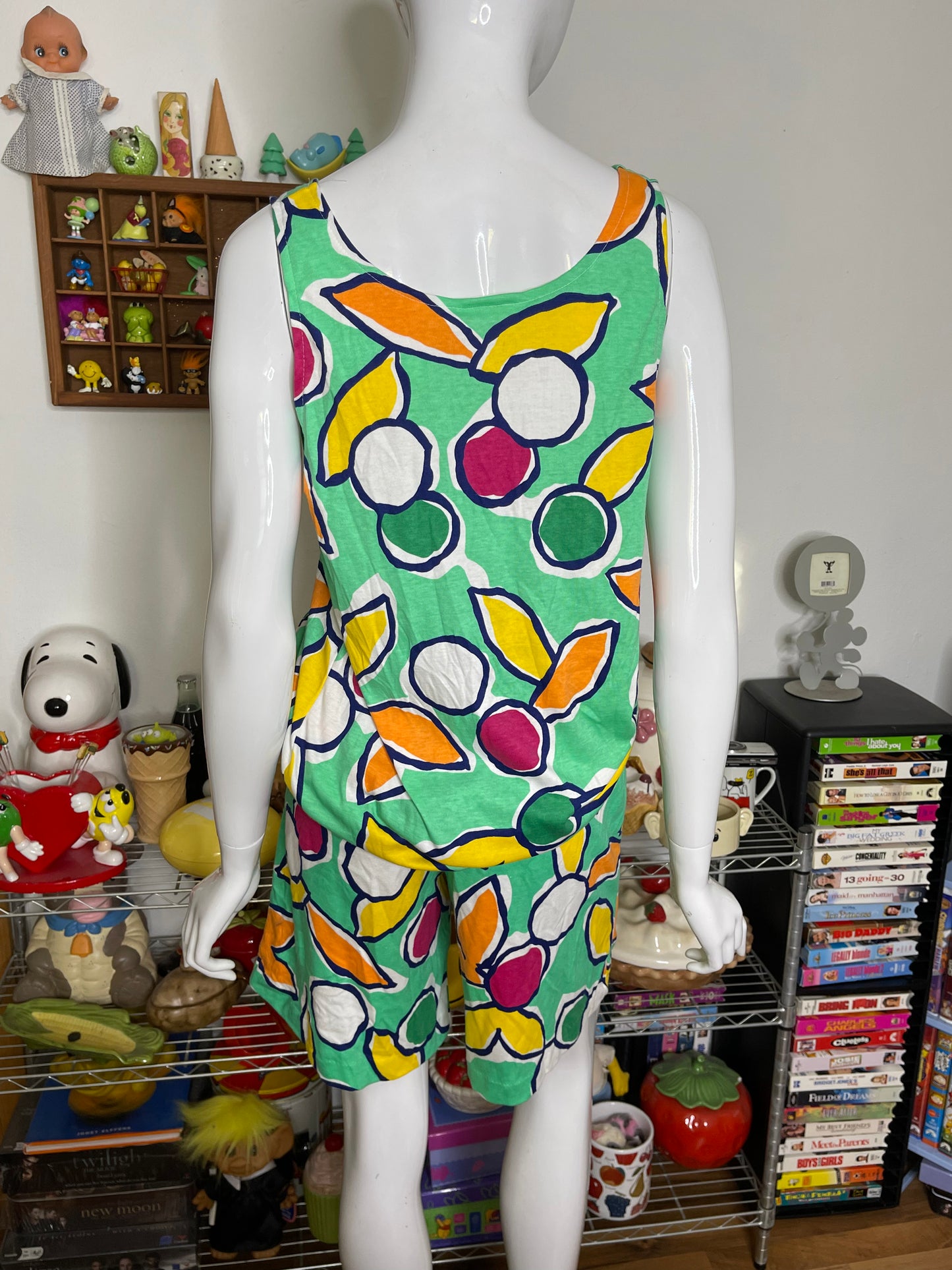 Vintage Funky Retro Teal Green 2Pc Set Sz M