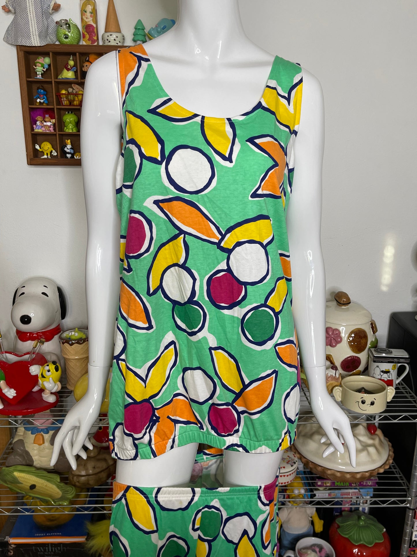 Vintage Funky Retro Teal Green 2Pc Set Sz M