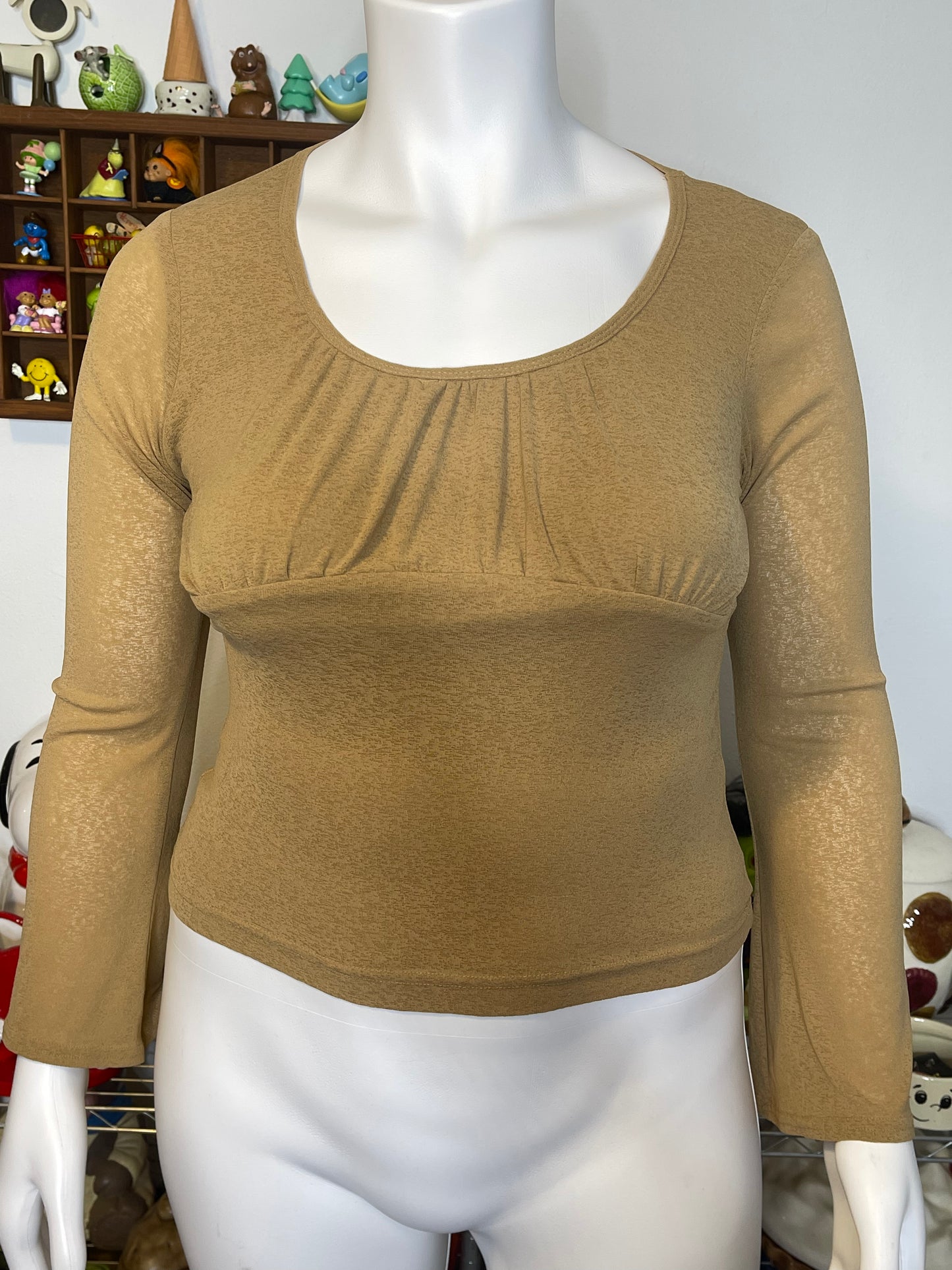 2000s Self Esteem Mirco Mesh Wide Sleeve Top Sz L