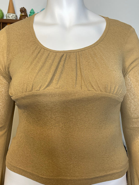 2000s Self Esteem Mirco Mesh Wide Sleeve Top Sz L