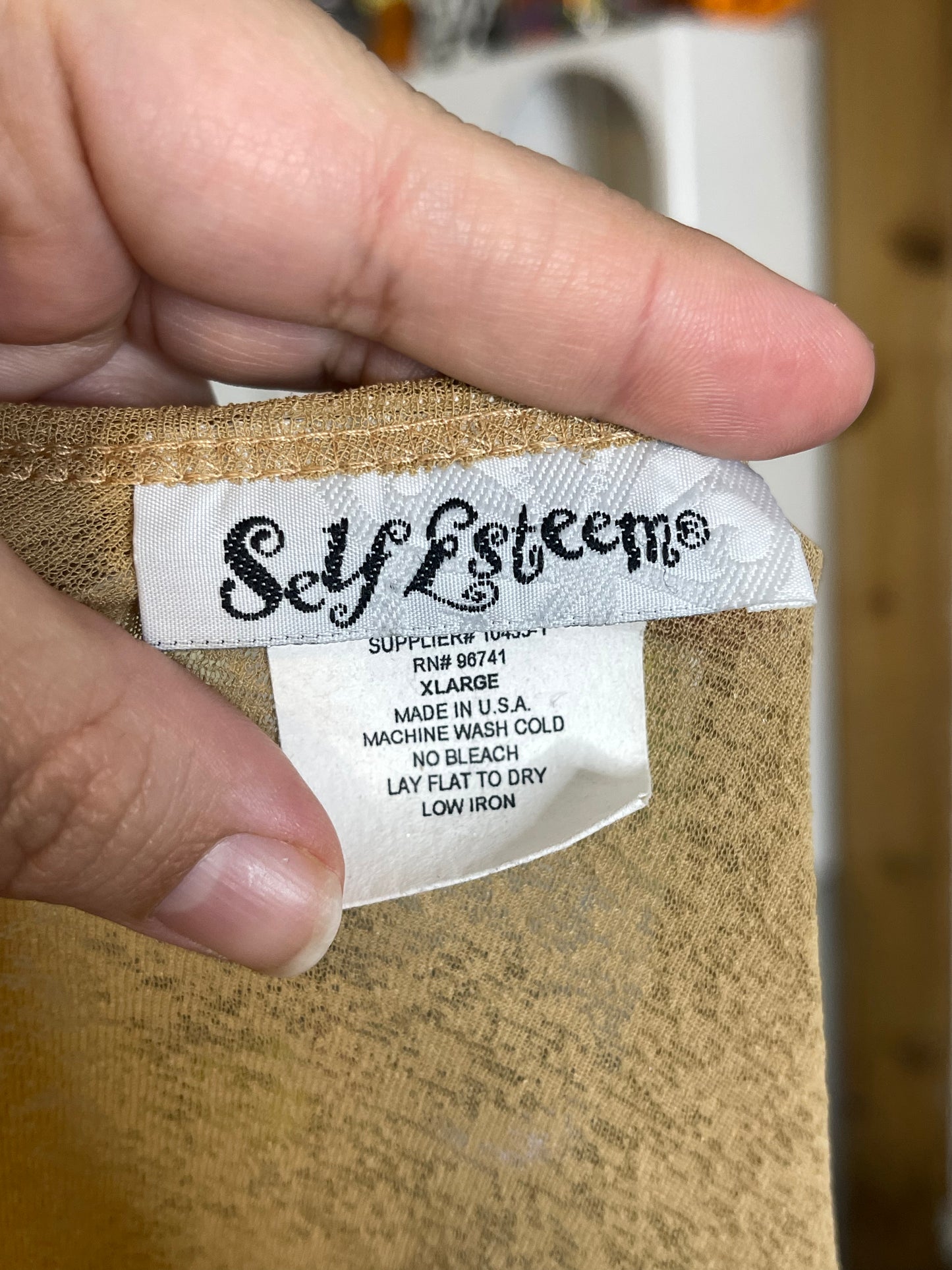 2000s Self Esteem Mirco Mesh Wide Sleeve Top Sz L