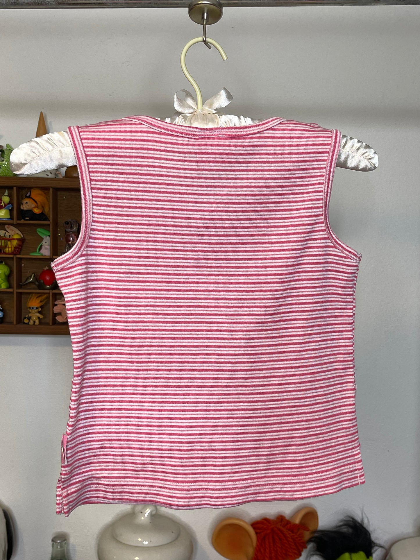 Vintage Pink Striped Barbie Tank Top KIDS Sz 7-8