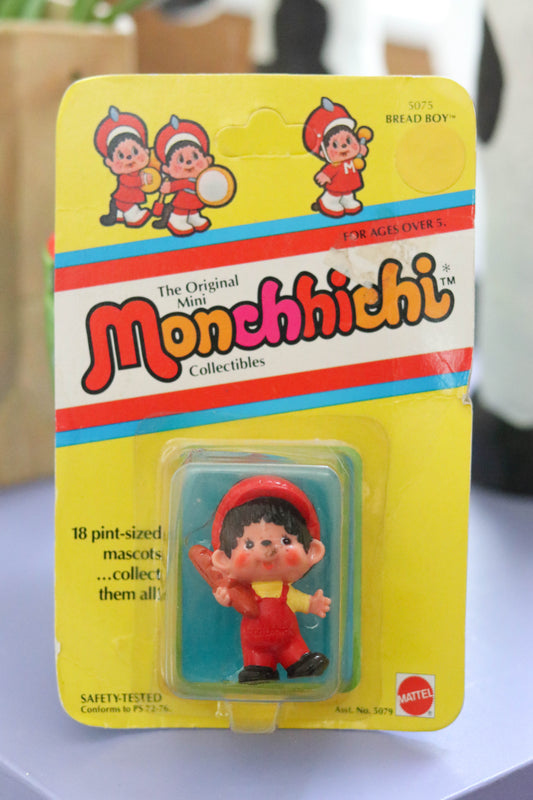 Vintage 80s Deadstock Monchhichi Collectible Trinket (Bread Boy)