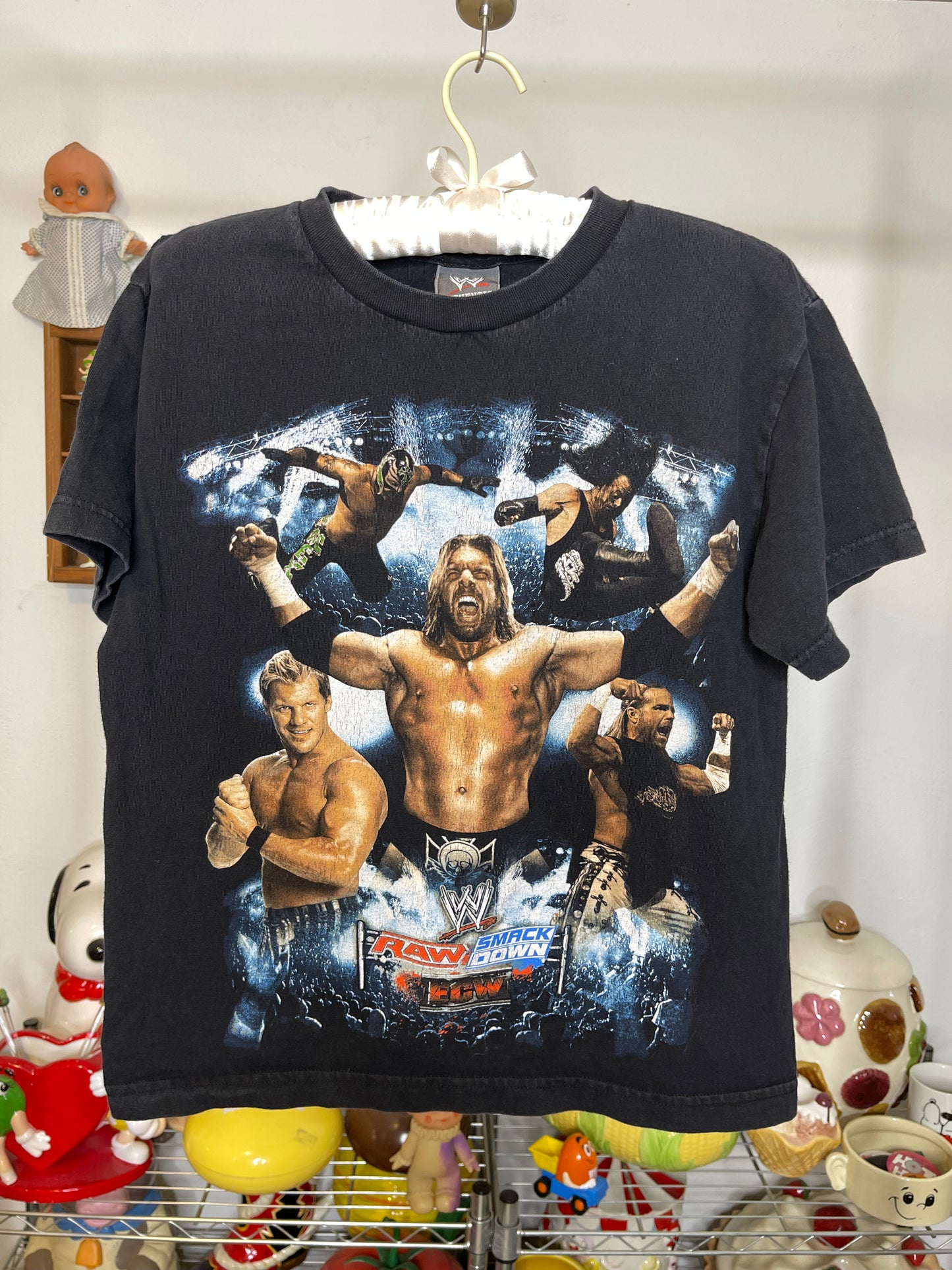 2007 WWE ECW Raw Smackdown Kids Graphic Tee Sz L