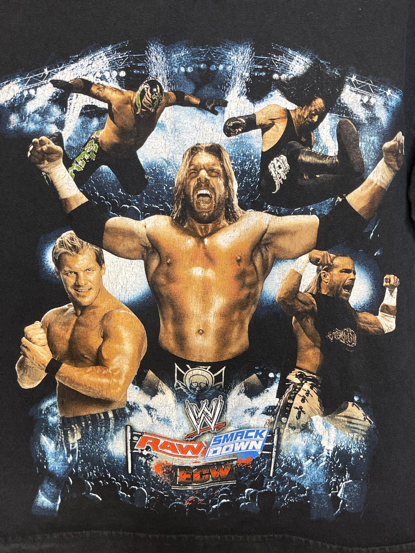 2007 WWE ECW Raw Smackdown Kids Graphic Tee Sz L