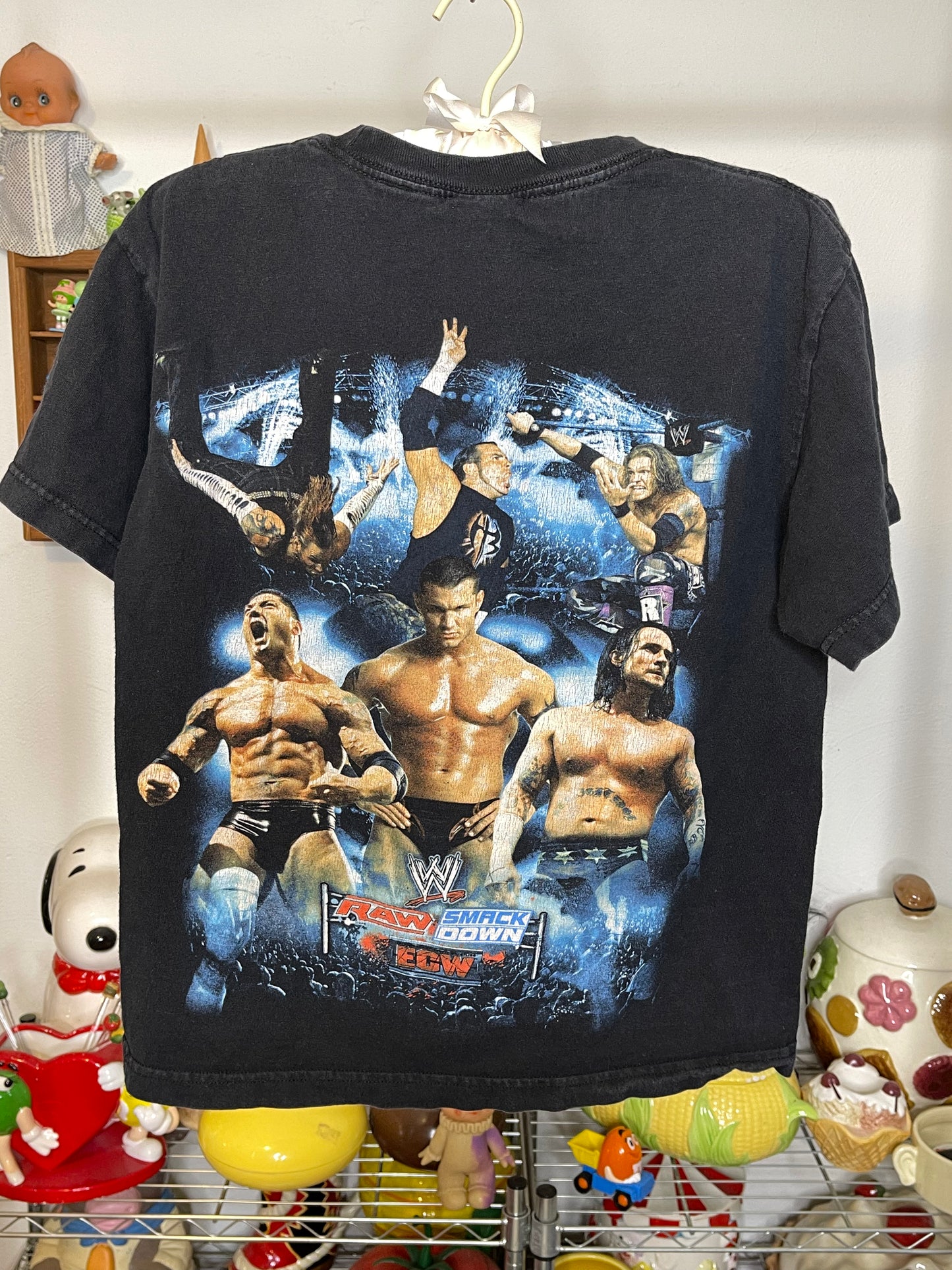 2007 WWE ECW Raw Smackdown Kids Graphic Tee Sz L