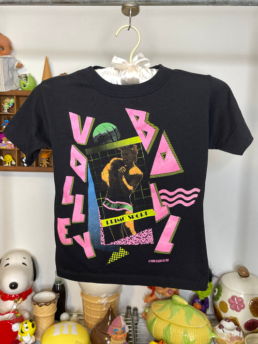 Vintage 90s Neon Volleyball Primo Sport Kids Tee Sz S (8)