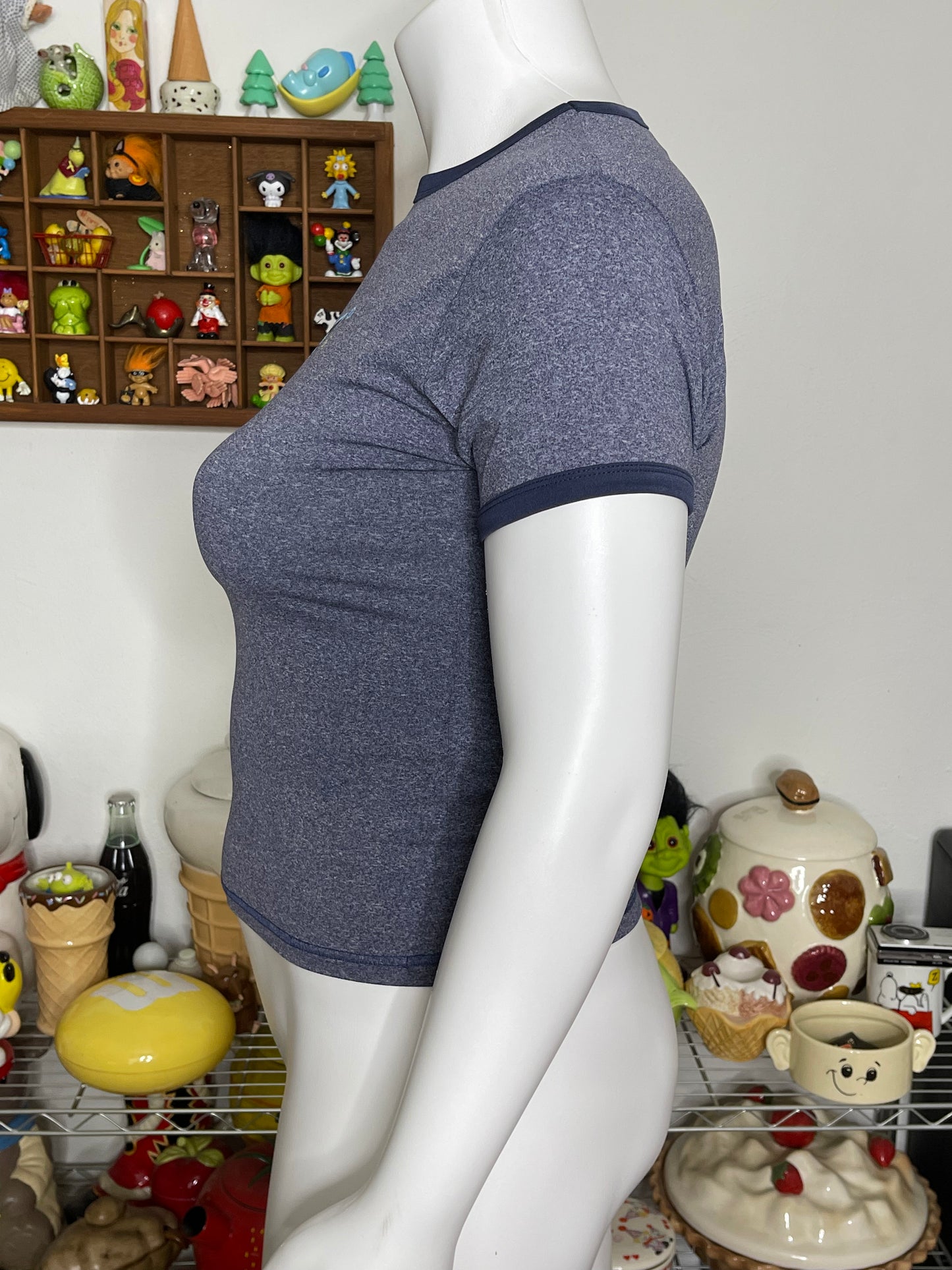 Vintage 2000s Stretchy Star Graphic Ringer Tee Sz M/L