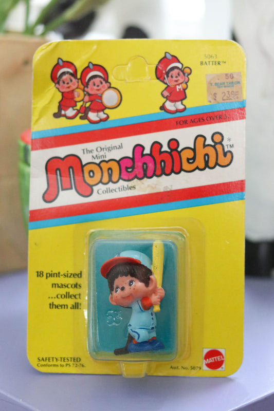 Vintage 80s Deadstock Monchhichi Collectible Trinket (Batter A)