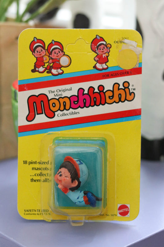 Vintage 80s Deadstock Monchhichi Collectible Trinket (Outfielder)