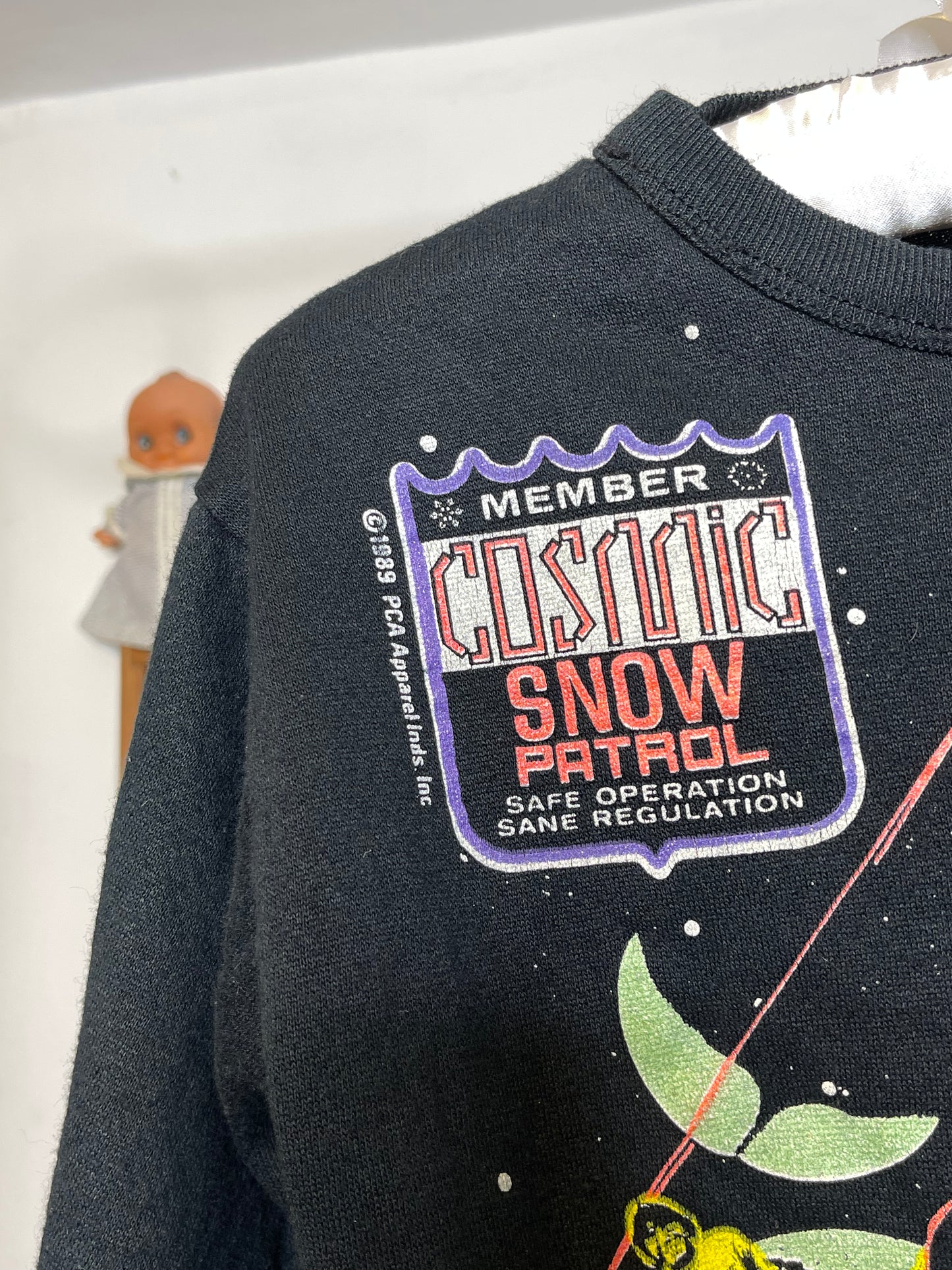 Vintage 80s Cosmic Snow Patrol Space Kids Crewneck Sweater