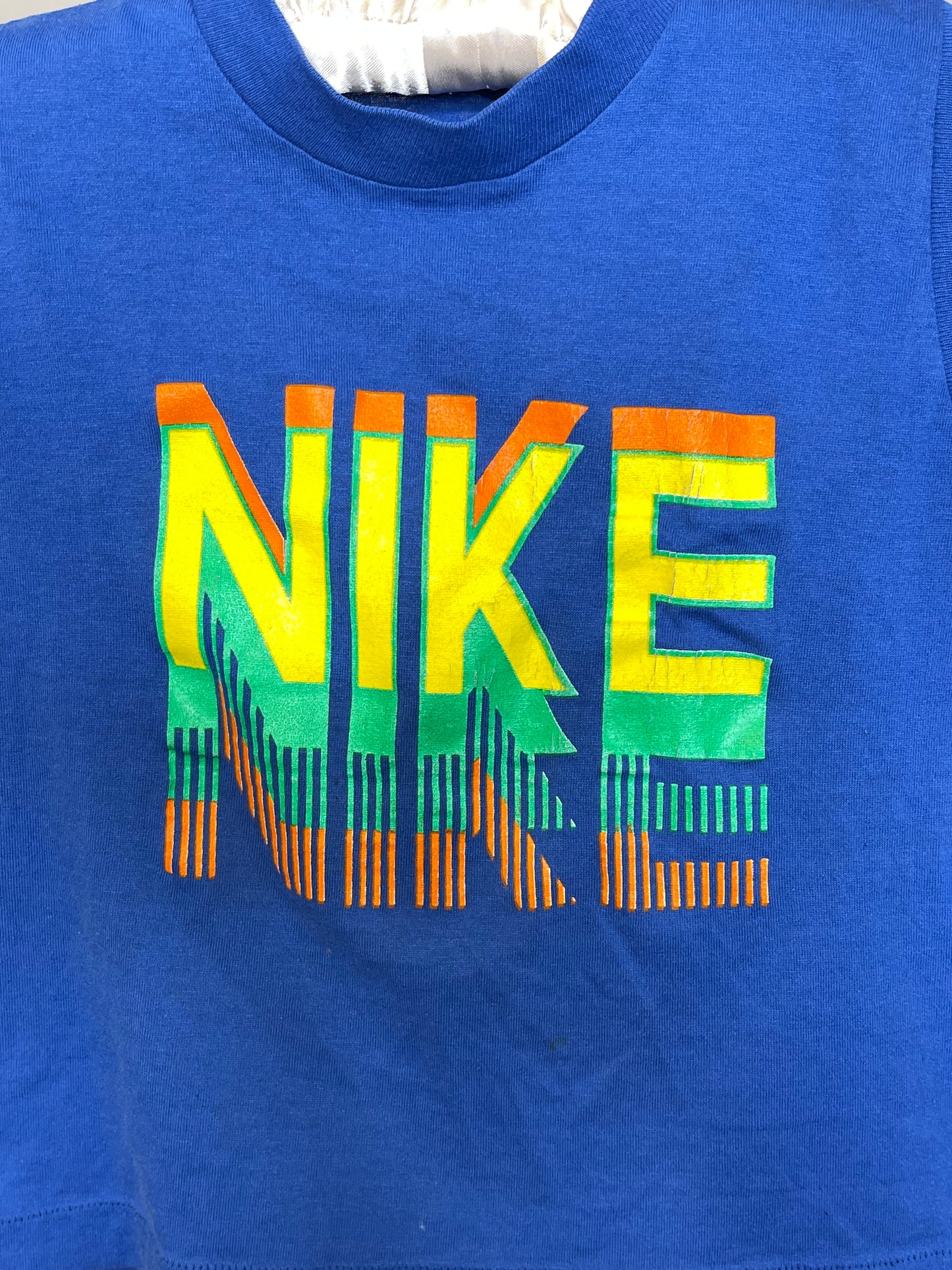 Vintage 80s Blue Nike Graphic Kids Tank Sz S (6-8)