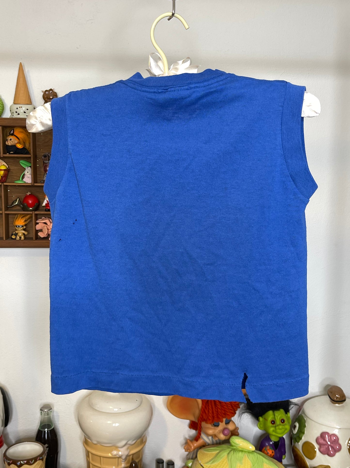 Vintage 80s Blue Nike Graphic Kids Tank Sz S (6-8)
