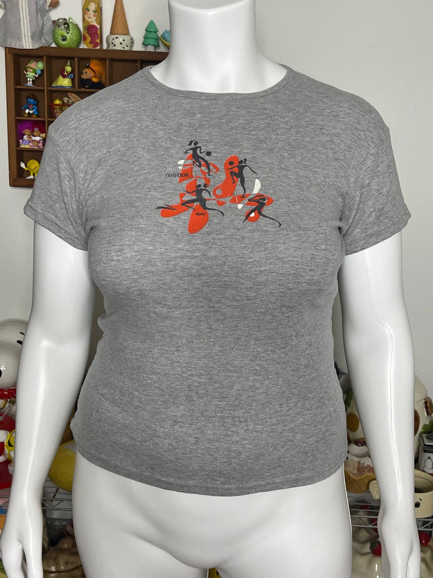 2000s Gray Reebok Sport Baby Tee Sz XL