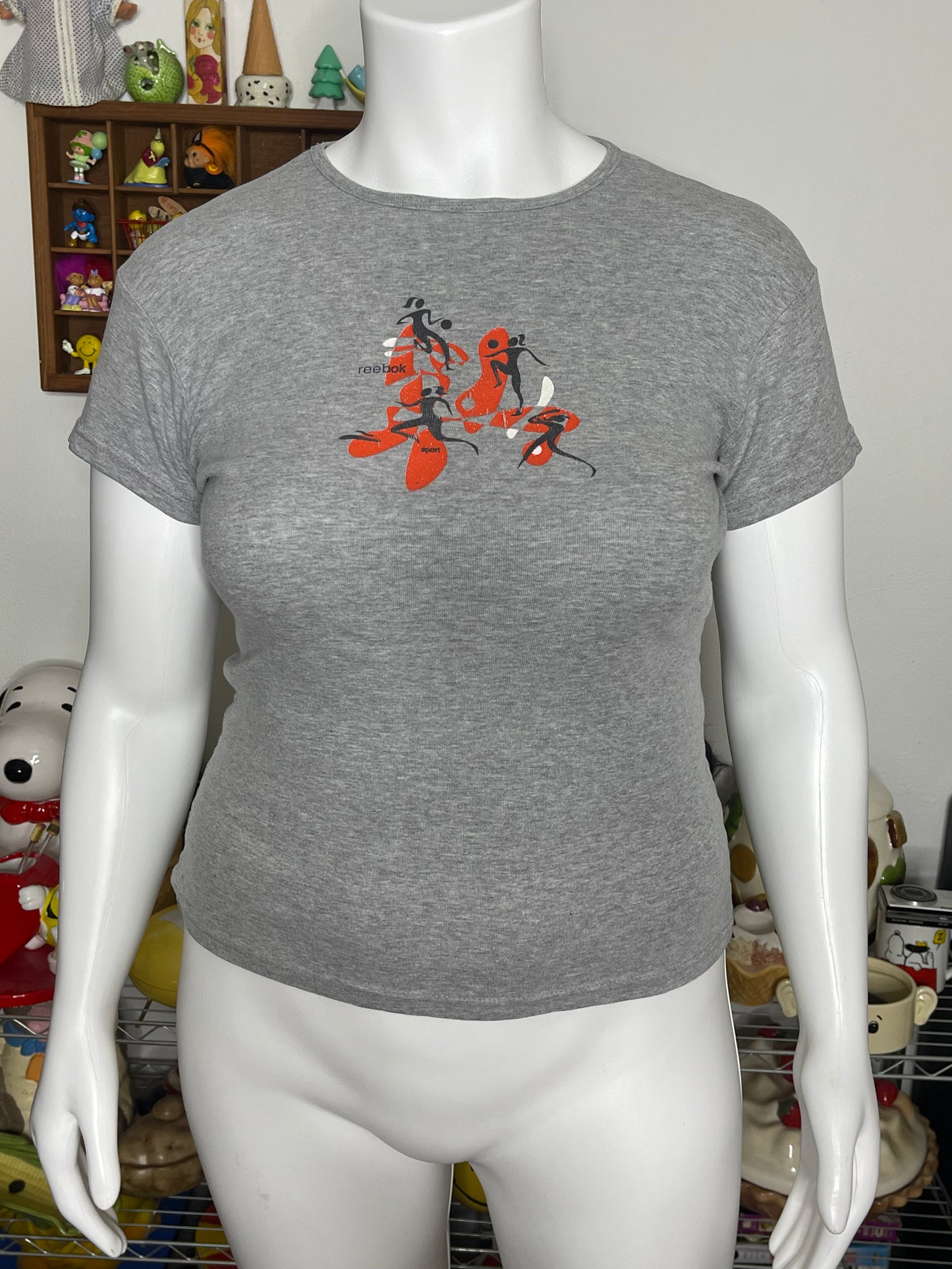 2000s Gray Reebok Sport Baby Tee Sz XL
