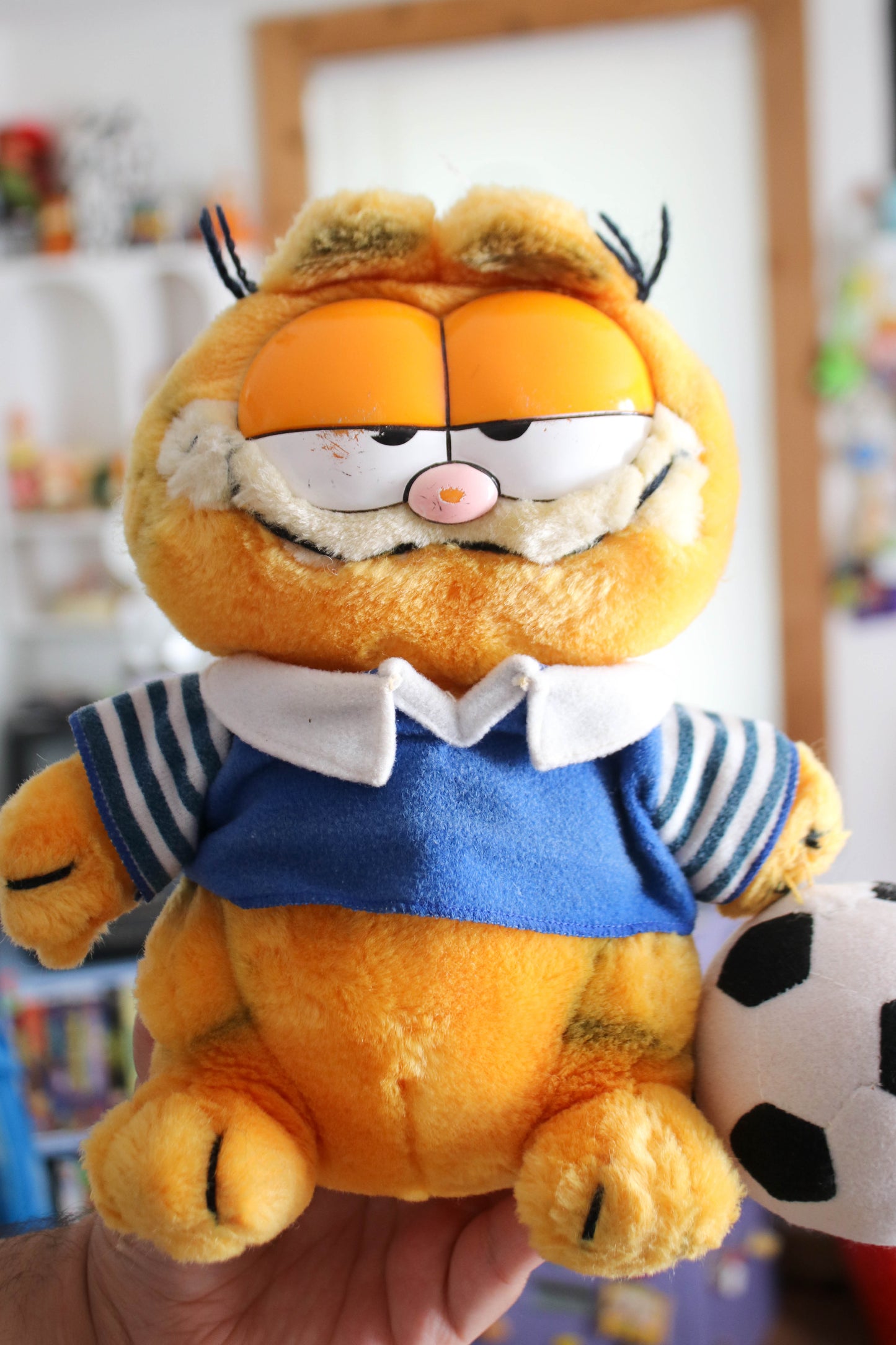 Vintage 80s Soccer Player Garfield Plush