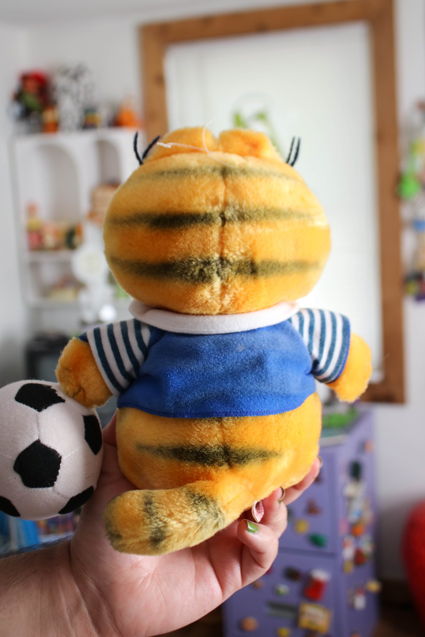 Vintage 80s Soccer Player Garfield Plush