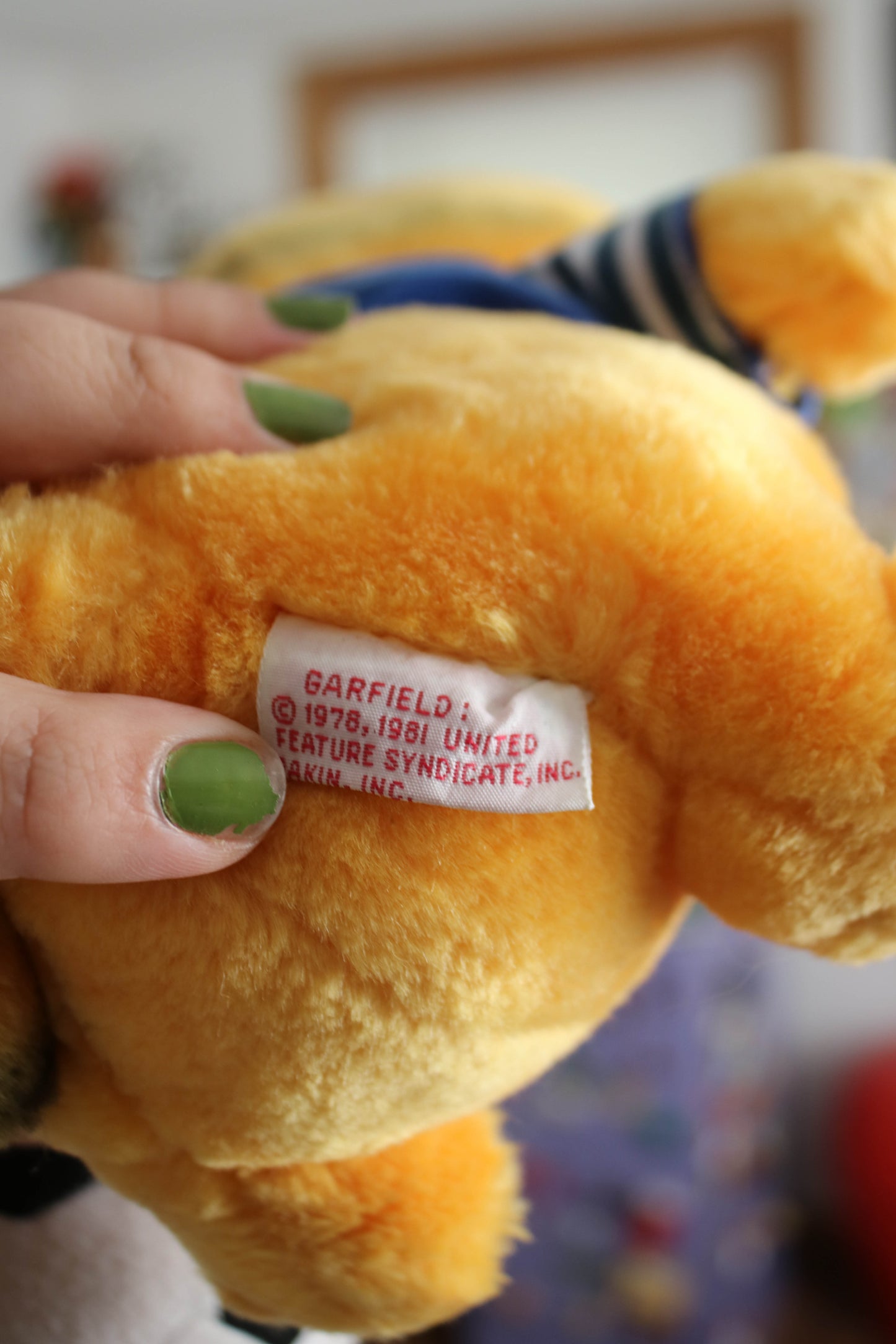 Vintage 80s Soccer Player Garfield Plush