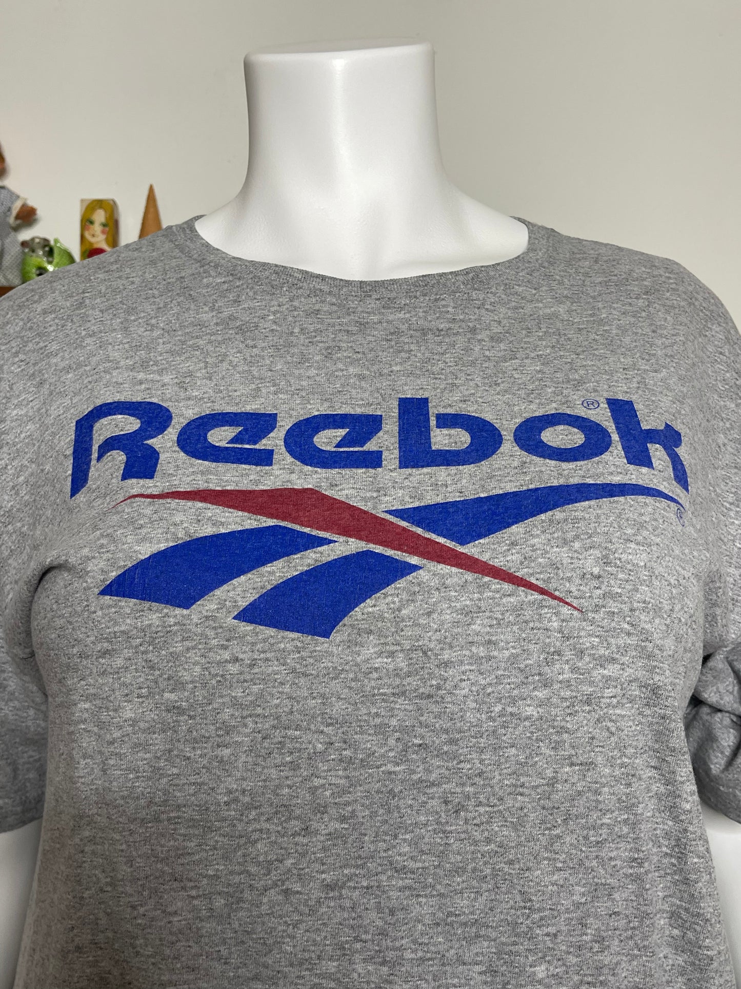 Vintage Gray Reebok Graphic Oversized Tee Sz XL