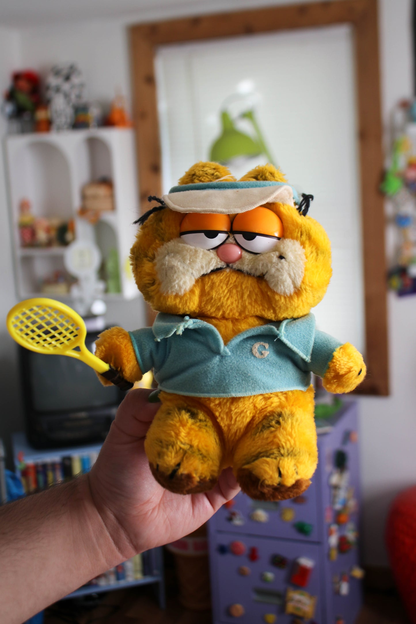 Vintage 80s Garfield Tennis Player Plush
