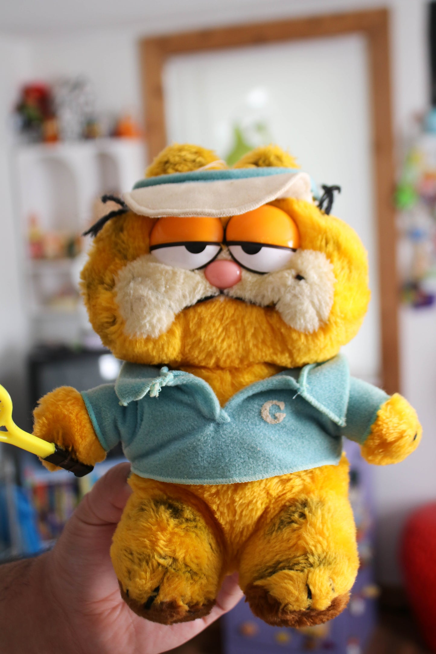 Vintage 80s Garfield Tennis Player Plush