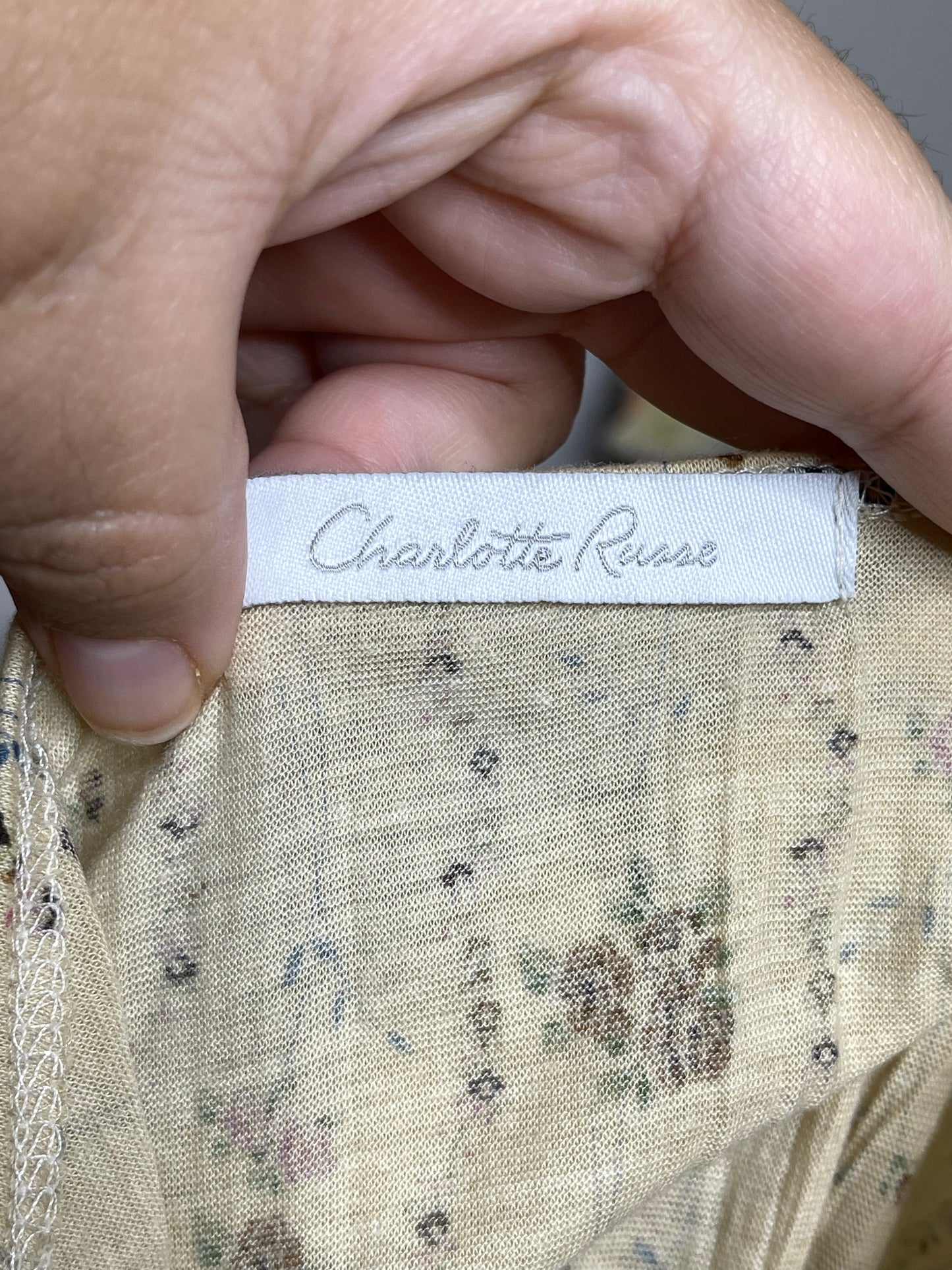 2000s Charlotte Russe Flower Print Baby Doll Style Top Sz M/L