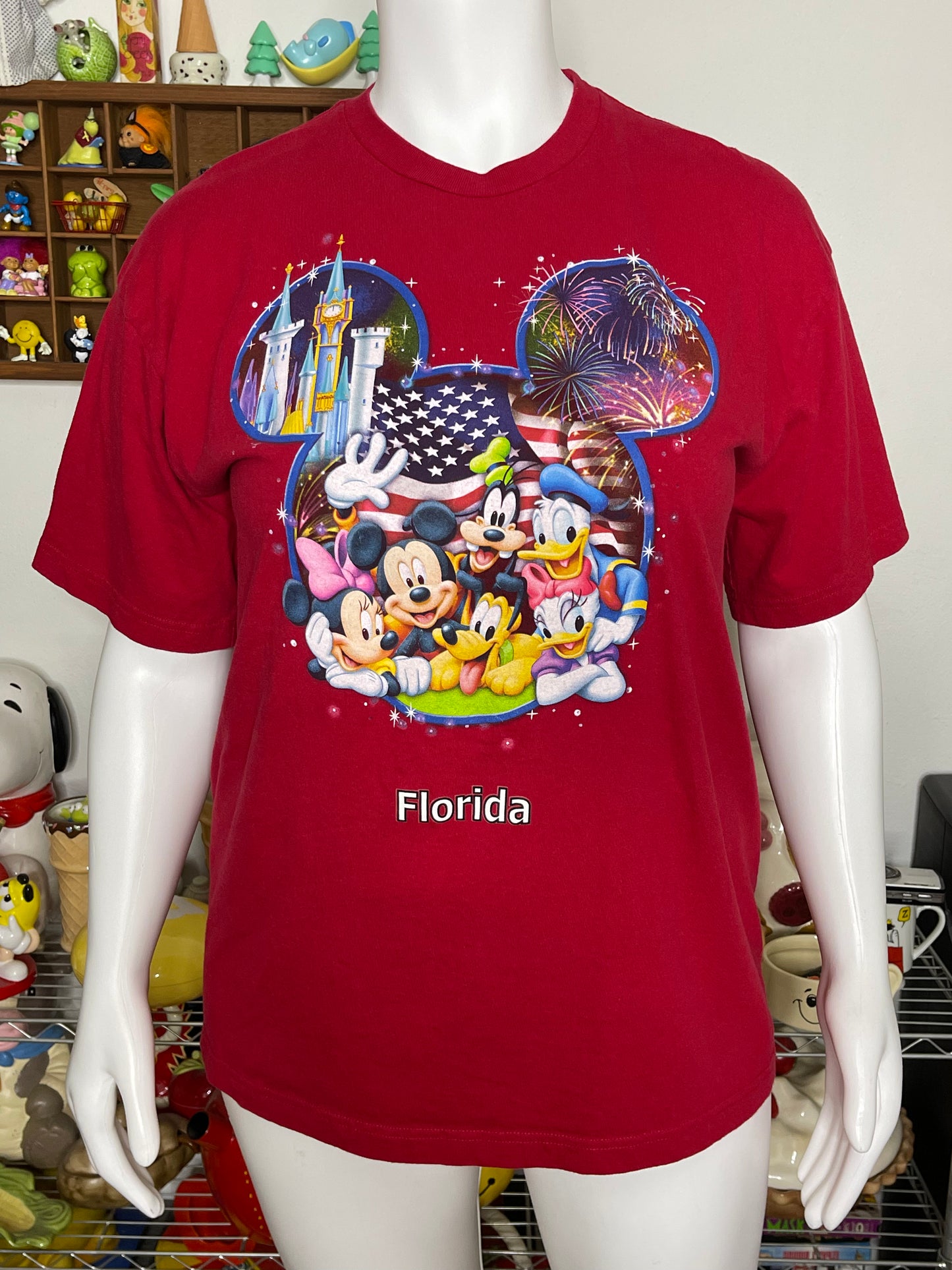 2000s Red Florida Disney Graphic Tee Sz XL
