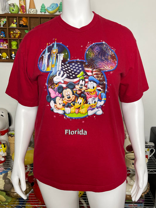 2000s Red Florida Disney Graphic Tee Sz XL