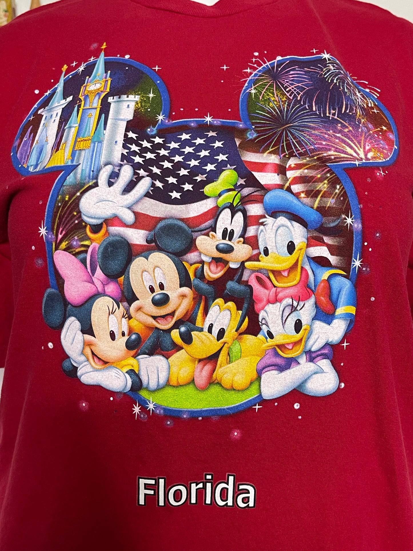 2000s Red Florida Disney Graphic Tee Sz XL